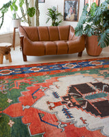 Vintage Turkish rug in a living room setting, pile rug, Turkish rug, vintage rug, portland, rug shop, bright colors, wild shaman, soft rug, bold color, Portland, Oregon, rug store, rug shop, local shop