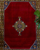 Vintage Turkish rug in a living room setting, pile rug, Turkish rug, vintage rug, portland, rug shop, bright colors, wild shaman, soft rug, bold color, Portland, Oregon, rug store, rug shop, local shop, antique rug