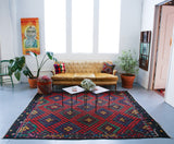 red, old rug, vintage kilim, flat weave, antique, oushak, portland rug shop, rug store, wild shaman