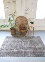 Vintage Turkish  Overdyed Isparta Rug in Ash 5' x 8'