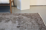 Vintage Overdyed Isparta Rug in Mid Gray 5.7ftx9.7ft