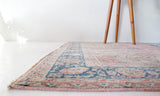 Vintage Turkish rug in living room setting, old rug, antique rug, pastel colors, faded colors, Turkish rug, vintage rug, soft rug, Portland, Oregon, rug store, rug shop, local shop
