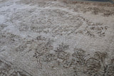 Vintage Overdyed Isparta Rug in Mid Gray 5.7ftx9.7ft