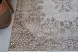 Vintage Overdyed Isparta Rug in Mid Gray 5.7ftx9.7ft