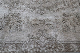 Vintage Overdyed Isparta Rug in Mid Gray 5.7ftx9.7ft