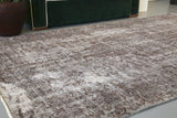 Vintage Overdyed Isparta Rug in Mid Gray 4.7ftx7.10ft