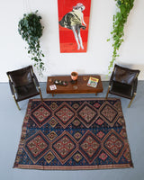 old rug, antique rug, earthy colors, bold colors, turkish rug, vintage rug, flat weave, kilim rug, large area rug, square rug, Wild Shaman, Portland, Oregon, rug store, rug shop, local shop