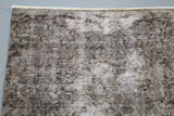 Vintage Overdyed Isparta Rug in Mid Gray 4.7ftx7.10ft