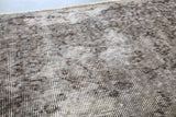 Vintage Overdyed Isparta Rug in Mid Gray 4.7ftx7.10ft