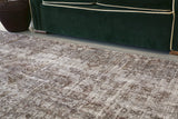 Vintage Overdyed Isparta Rug in Mid Gray 4.7ftx7.10ft