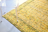 Vintage Overdyed Isparta Rug in Mint Lemon 6ftx10ft