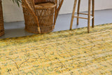 Vintage Overdyed Isparta Rug in Mint Lemon 6ftx10ft