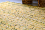 Vintage Overdyed Isparta Rug in Mint Lemon 6ftx10ft