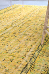 Vintage Overdyed Isparta Rug in Mint Lemon 6ftx10ft