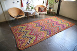 Vintage Mersin Mut Cicim Kilim 4.8ftx9.10ft