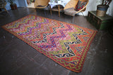 Vintage Mersin Mut Cicim Kilim 4.8ftx9.10ft