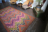 Vintage Mersin Mut Cicim Kilim 4.8ftx9.10ft