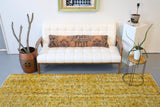 Vintage Overdyed Isparta Rug in Meyer Lemon 5.9ftx8.10ft