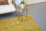 Vintage Overdyed Isparta Rug in Meyer Lemon 5.9ftx8.10ft