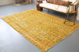 Vintage Overdyed Isparta Rug in Meyer Lemon 5.9ftx8.10ft