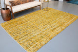 Vintage Overdyed Isparta Rug in Meyer Lemon 5.9ftx8.10ft