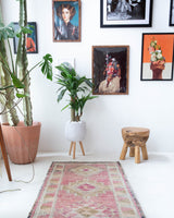 pile rug runner, Turkish rug, vintage rug, portland, rug shop, bright colors, wild shaman, runner rug, bold color, Portland, Oregon, rug store, rug shop, local shop, hallway runner, skinny runner, kilim runner, earthy colors, faded colors