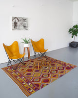 Turkish rug, vintage rug, flat weave, kilim rug, large area rug, square rug, Wild Shaman, Portland, Oregon, rug store, rug shop, local shop, bright colors, area rug, red rug, bold color