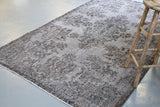 Vintage Overdyed Isparta Rug in Light Gray 5.6ftx8.7ft