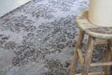 Vintage Overdyed Isparta Rug in Light Gray 5.6ftx8.7ft