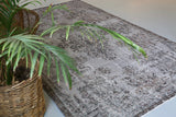 Vintage Overdyed Isparta Rug in Light Gray 5.6ftx8.7ft