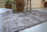 Vintage Overdyed Isparta Rug in Light Gray 5.6ftx8.7ft
