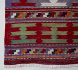 Vintage Turkish runner rug in a living room setting, pile rug, Turkish rug, vintage rug, portland, rug shop, bright colors, wild shaman, soft rug, bold color, Portland, Oregon, rug store, rug shop, local shop, antique rug