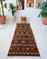 Turkish rug, vintage rug, portland, rug shop, bright colors, wild shaman, runner rug, bold color, Portland, Oregon, rug store, rug shop, local shop, hallway runner, skinny runner, kilim runner, earthy colors, faded colors