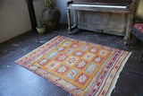 Old Mersin Mut Cicim Kilim 4.8ftx6ft