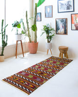 Turkish rug, vintage rug, portland, rug shop, bright colors, wild shaman, runner rug, bold color, Portland, Oregon, rug store, rug shop, local shop, hallway runner, skinny runner, kilim runner, earthy colors, faded colors