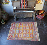 Old Mersin Mut Cicim Kilim 4.8ftx6ft