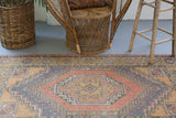 Vintage Anatolian Rug 3.9ftx7ft