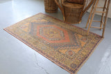Vintage Anatolian Rug 3.9ftx7ft