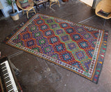 Vintage Mersin Mut Cicim Kilim 6.8ftx11.2ft
