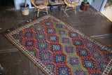 Vintage Mersin Mut Cicim Kilim 6.8ftx11.2ft