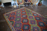 Vintage Mersin Mut Cicim Kilim 6.8ftx11.2ft