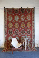 old rug, antique rug, earthy colors, faded colors, turkish rug, vintage rug, flat weave, kilim rug, large area rug, square rug, Wild Shaman, Portland, Oregon, rug store, rug shop, local shop