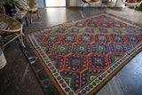 Vintage Mersin Mut Cicim Kilim 6.8ftx11.2ft