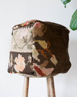 Floor pouf in a living room setting, pillow, turkish pillow, kilim pillow, home decor, decorative pillow, sham, rug pillow, decor, home decor, pouf, floor cushion, cushion, Portland, rugshop, Oregon, Wild Shaman, ottoman