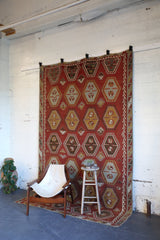 old rug, antique rug, earthy colors, faded colors, turkish rug, vintage rug, flat weave, kilim rug, large area rug, square rug, Wild Shaman, Portland, Oregon, rug store, rug shop, local shop