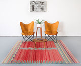 Turkish rug, vintage rug, flat weave, kilim rug, large area rug, square rug, Wild Shaman, Portland, Oregon, rug store, rug shop, local shop, bright colors, area rug, red rug, bold color