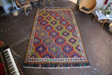 Vintage Mersin Mut Cicim Kilim 6.10ftx11ft