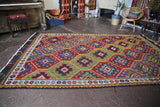 Vintage Mersin Mut Cicim Kilim 6.10ftx11ft