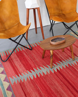 Turkish rug, vintage rug, flat weave, kilim rug, large area rug, square rug, Wild Shaman, Portland, Oregon, rug store, rug shop, local shop, bright colors, area rug, red rug, bold color