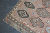 old rug, antique rug, earthy colors, faded colors, turkish rug, vintage rug, flat weave, kilim rug, large area rug, square rug, Wild Shaman, Portland, Oregon, rug store, rug shop, local shop